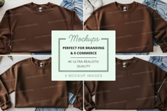Brown cropped sweatshirt mockup set Product Image 1