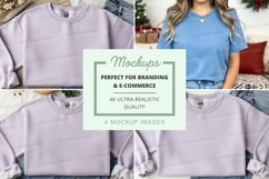 Mockup of cropped sweatshirts and t-shirts Product Image 1