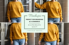 Oversized yellow sweatshirt mockup Product Image 1