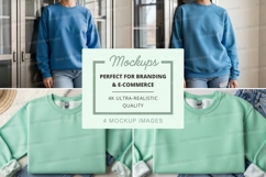 Sweatshirt mockup with blue and green styles Product Image 1