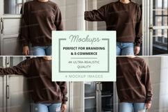 Brown oversized sweatshirt mockup Product Image 1