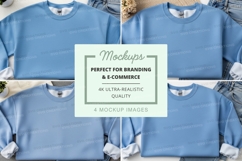 Light blue crew neck sweatshirts mockup Product Image 1
