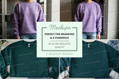 Sweatshirt mockup in lavender and green Product Image 1
