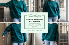 Oversized sweatshirt mockup in teal Product Image 1
