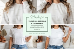 T-shirt mockup with model in white t-shirt and blue jeans Product Image 1