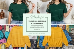 T-shirt and sweatshirt mockup with model Product Image 1