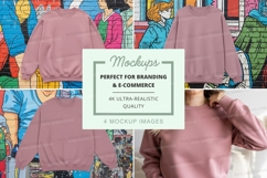 Pink oversized sweatshirt mockup Product Image 1