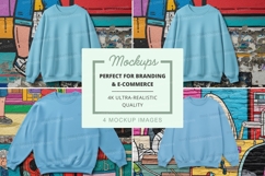 Light blue oversized sweatshirt mockup Product Image 1