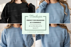 Sweatshirt mockup with black and light blue colors Product Image 1
