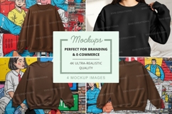 Sweatshirt mockup in brown and black Product Image 1