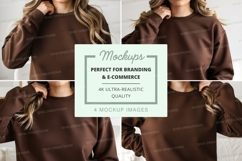 Brown crew neck sweatshirt mockup Product Image 1