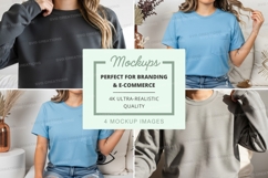 T-shirt mockup with various styles and colors Product Image 1