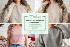 Women's sweatshirt mockup with various colors Product Image 1