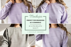 Lavender long sleeve sweatshirt mockup Product Image 1