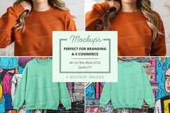Sweatshirt mockup with model and flat lay Product Image 1