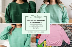 Women's long sleeve sweatshirt mockup in multiple colors Product Image 1