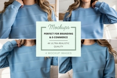 Light blue oversized sweatshirt mockup Product Image 1