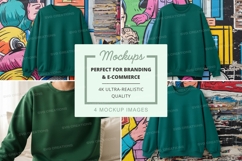 Green sweatshirt mockup Product Image 1