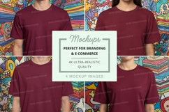 T-shirt mockup with colorful background Product Image 1