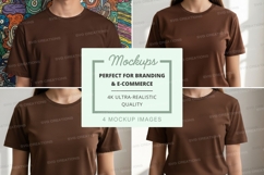 Brown crew neck t-shirt mockup Product Image 1