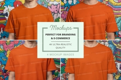 T-shirt mockup - orange crew neck t-shirt Product Image 1