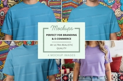 T-shirt mockup set featuring different styles and colors Product Image 1