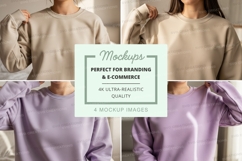 Oversized sweatshirt mockup with two models Product Image 1