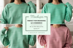 Mockup of oversized sweatshirts with puffed sleeves Product Image 1