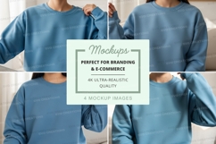 Oversized sweatshirt mockup in light blue Product Image 1