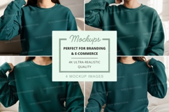 Teal sweatshirt mockup with multiple views Product Image 1