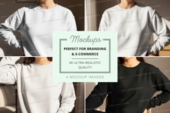 Sweatshirt mockup with two models Product Image 1