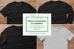 T-shirt mockup set featuring black and white t-shirts Product Image 1