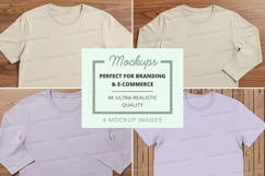 T-shirt mockup set featuring crew neck and v-neck styles on Product Image 1