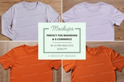 T-shirt mockup - crew neck, short sleeve, white and orange Product Image 1