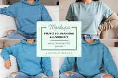 Hoodie mockup in light blue Product Image 1