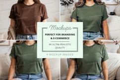 T-shirt mockup with two models wearing different colors Product Image 1