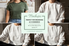 T-shirt and sweatshirt mockup with models Product Image 1