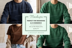 Four-person sweatshirt mockup in various colors Product Image 1