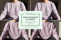 Purple crew neck sweatshirt mockup Product Image 1