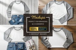 Mockup: casual outfit with gray and white sweatshirt Product Image 1