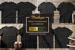 Mockup of black t-shirts Product Image 1