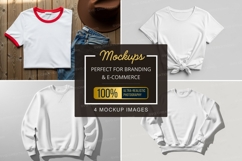 Mockup collection of white t-shirts and sweatshirts Product Image 1