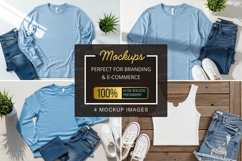 Mockup: casual outfits with t-shirts, jeans, and sneakers Product Image 1