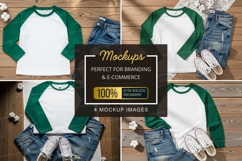 Mockup of casual outfit with baseball tee and jeans Product Image 1