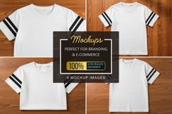 Mockup of white t-shirts with black stripes Product Image 1