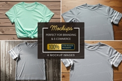 Mockup: t-shirts on wooden background Product Image 1