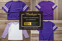 Mockup of purple and white sports t-shirts Product Image 1