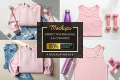 Pink activewear and accessories mockup Product Image 1