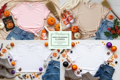 Halloween themed t-shirt mockup with decorations Product Image 1