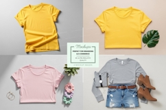 Four t-shirt mockups with various styles and colors Product Image 1